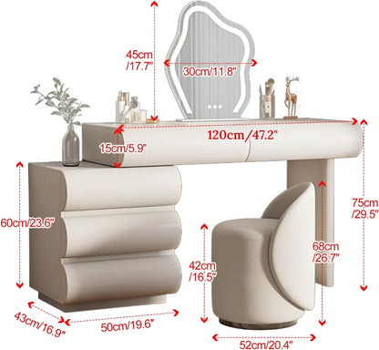 Dressing Table Set with Mirror and Chair.