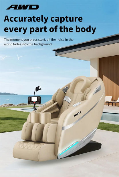 AWD ZenPro 2D Full Body Massage Chair - Blue & Off-white.