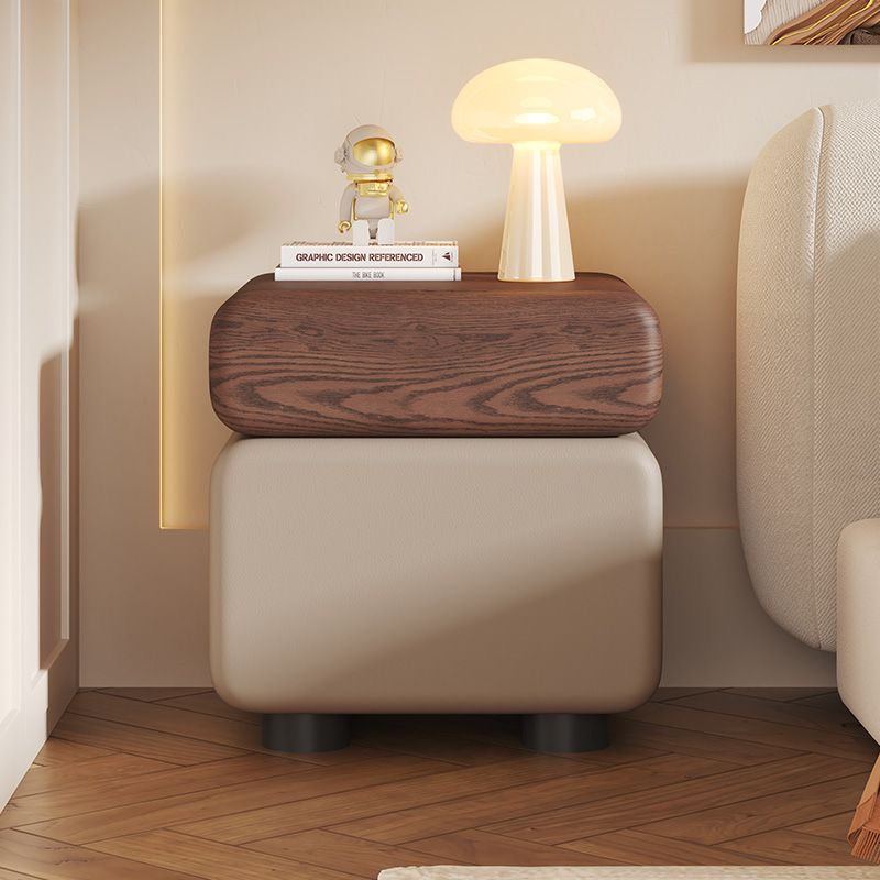 Modern Bedside Table, Two Drawers Nightstand.