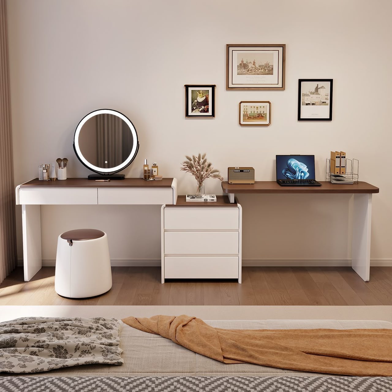 Modern Dressing Table Set Combined with Working Desk.