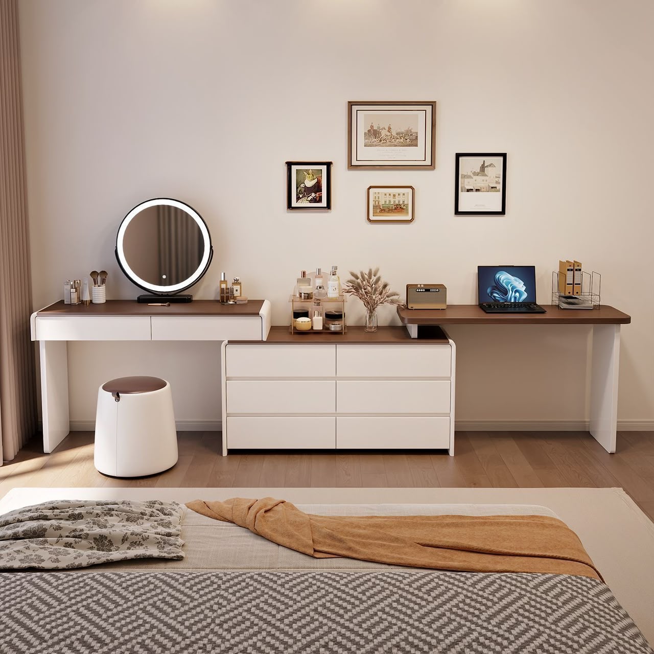 Modern Dressing Table Set Combined with Working Desk.