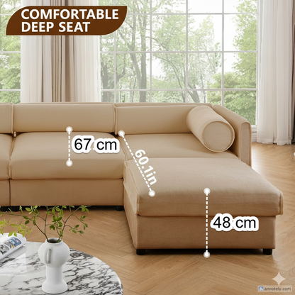 Imperial Lounge 7- Piece Sofa with 6 Seats & 1 Ottoman.