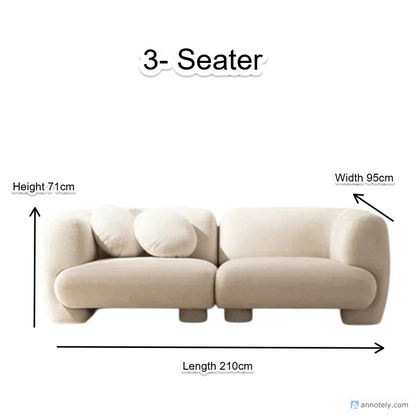 Teddy Living Room Sofa Minimalist Sectional Italian Modular Couch.