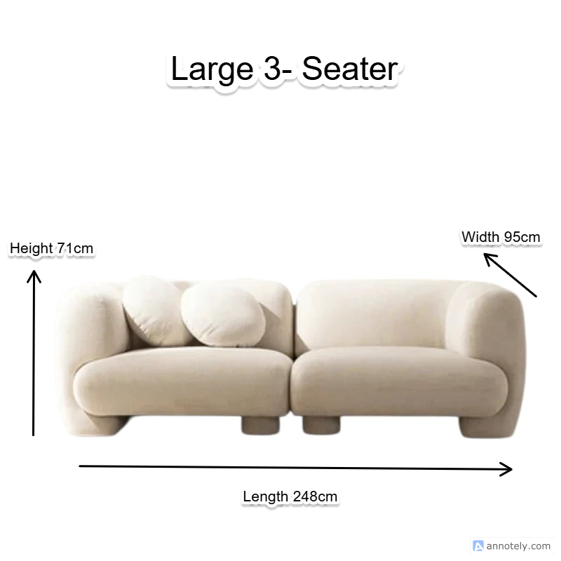 Teddy Living Room Sofa Minimalist Sectional Italian Modular Couch.