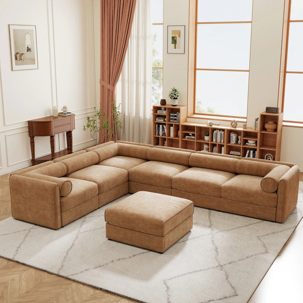 Imperial Lounge 7- Piece Sofa with 6 Seats & 1 Ottoman.