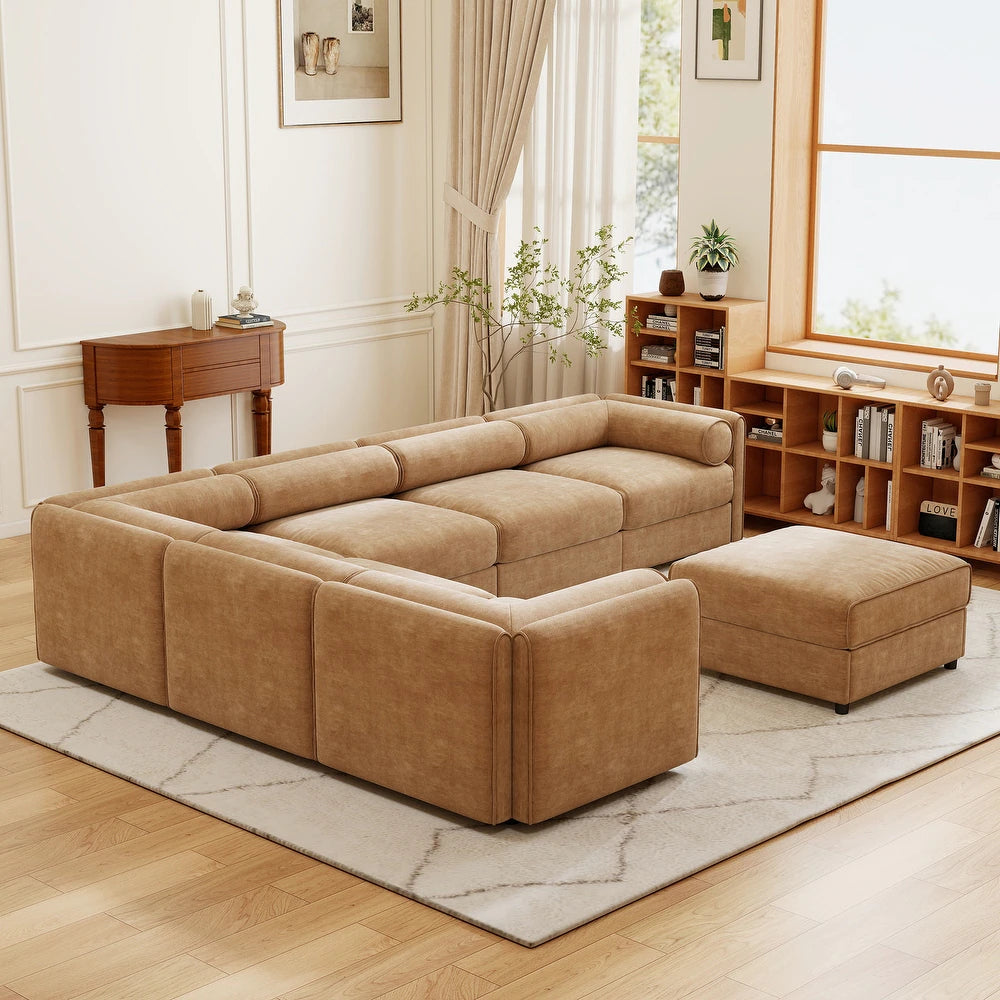 Imperial Lounge 7- Piece Sofa with 6 Seats & 1 Ottoman.