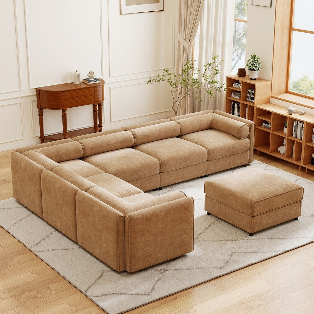 Imperial Lounge 7- Piece Sofa with 6 Seats & 1 Ottoman.
