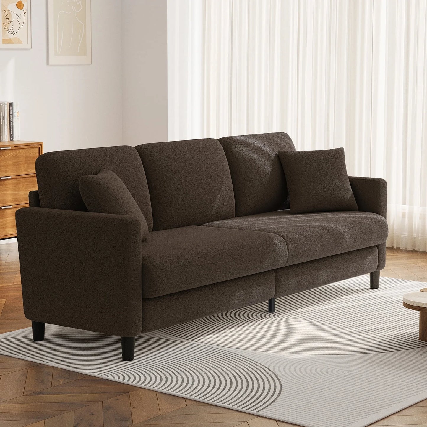 Nexo Sofa Couch for Living Room, Comfy Love Seat with 2 Pillows.