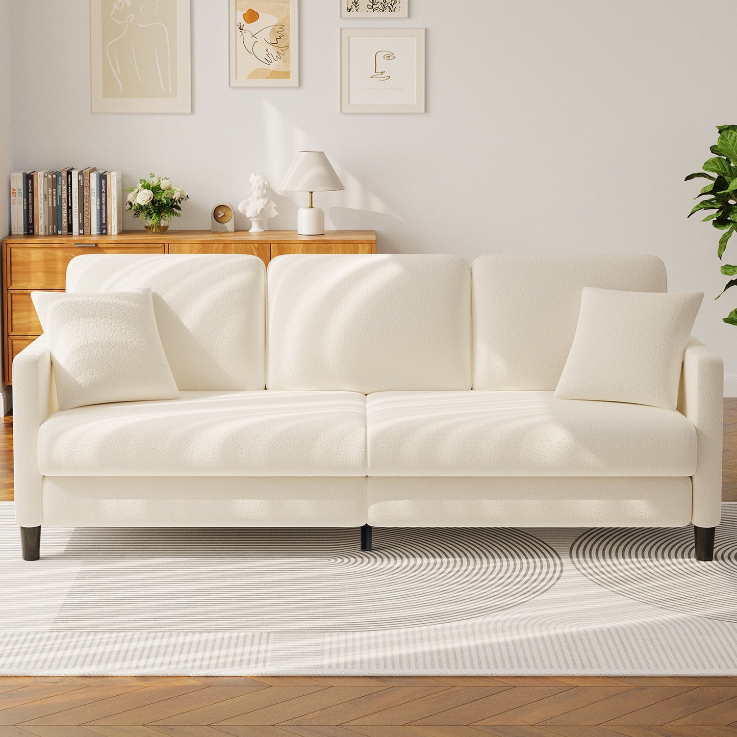 Nexo Sofa Couch for Living Room, Comfy Love Seat with 2 Pillows.