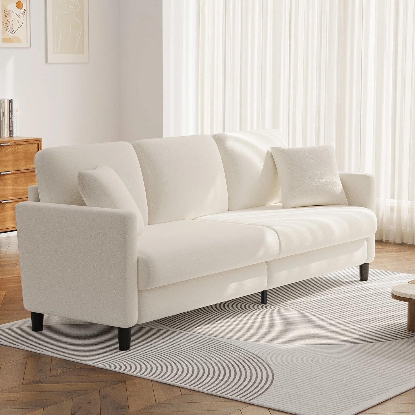Nexo Sofa Couch for Living Room, Comfy Love Seat with 2 Pillows.