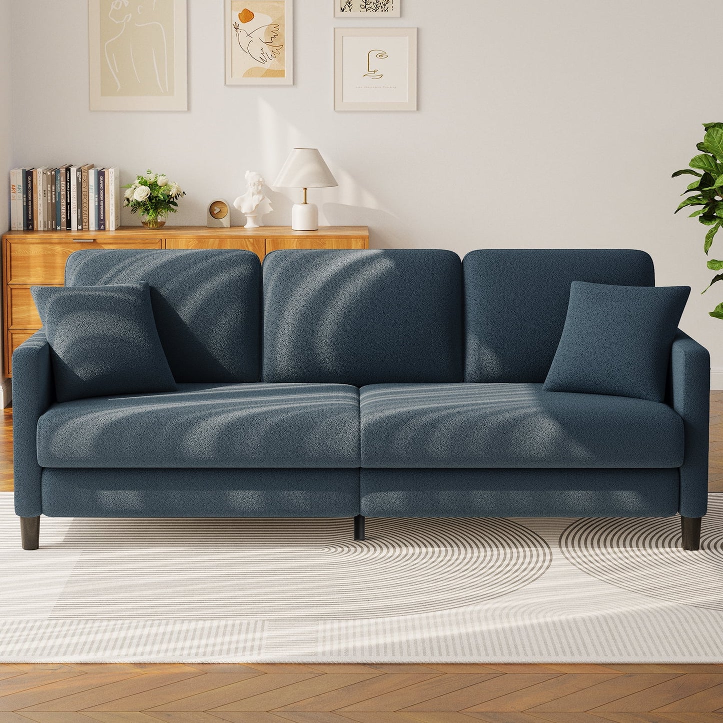 Nexo Sofa Couch for Living Room, Comfy Love Seat with 2 Pillows.