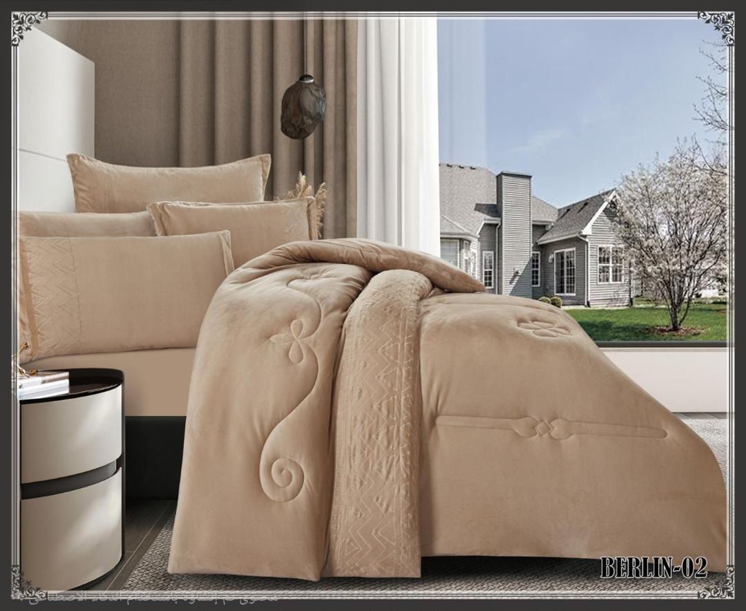 beige velvet comforter set