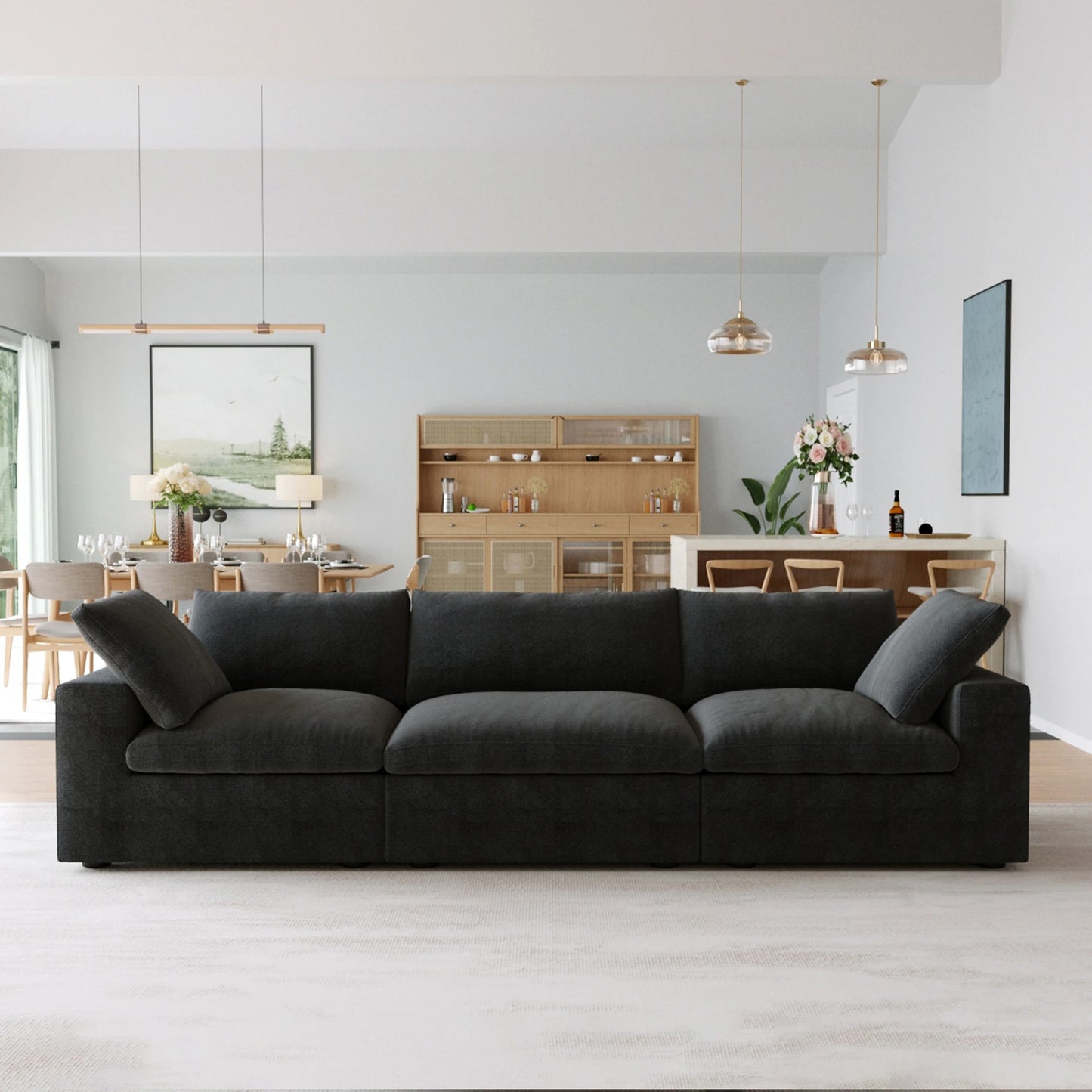 black living room sofa