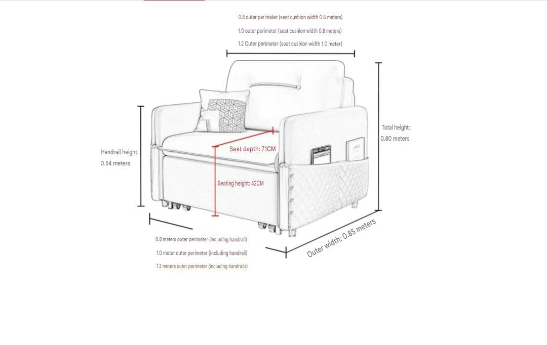 Nordic Creative Single Sofa Bed With Storage.