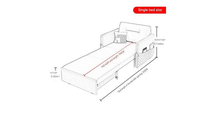 Nordic Creative Single Sofa Bed With Storage.