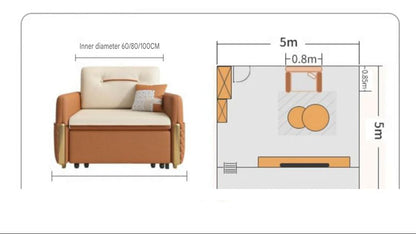Nordic Creative Single Sofa Bed With Storage.