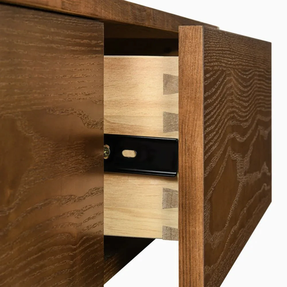 curved wooden console table