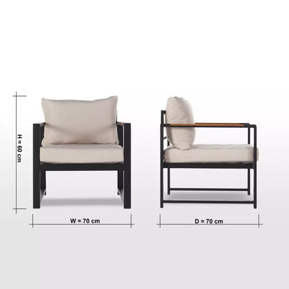 5-Seater Outdoor Lounge Sofa Set with Rectangular Table