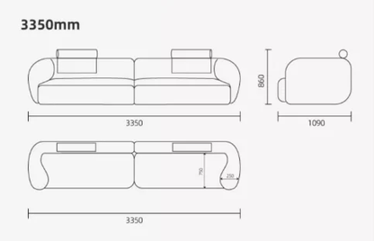Minimalist Boucle Sofa For Living room.