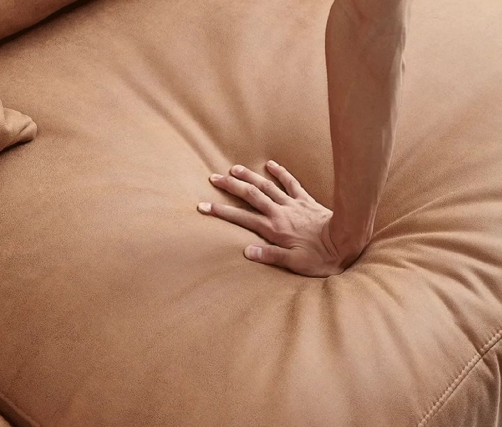 Living room Comfy Couch Featuring One Side Armrest.