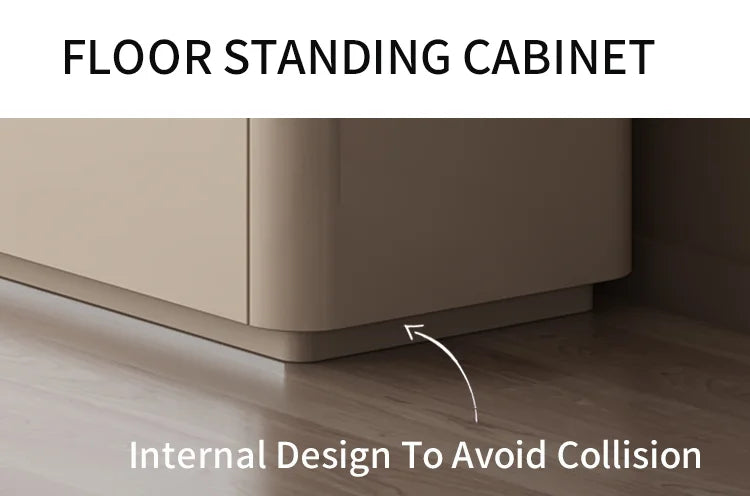 Modern Sleek Creamy Shoe Storage Cabinet with Warm Sense Light.
