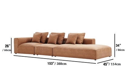 Living room Comfy Couch Featuring One Side Armrest.