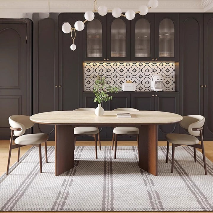 wooden dining table with 4 chairs