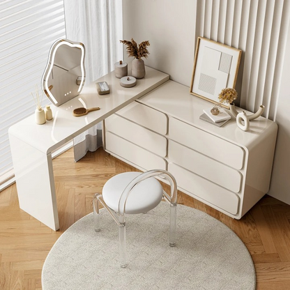 dressing table with mirror and chair