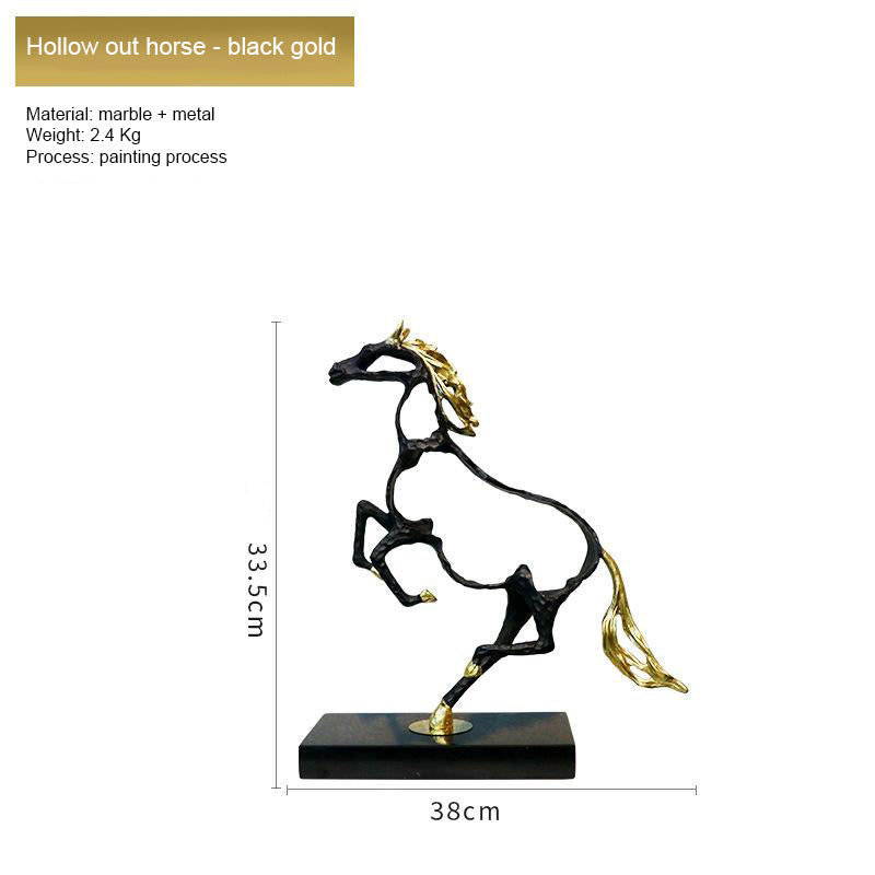 Metal Modern Handmade Resin Horse Statue for Home Wall Shelf Living Room Decoration