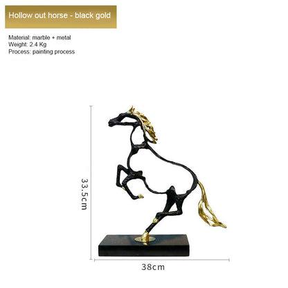 Metal Modern Handmade Resin Horse Statue for Home Wall Shelf Living Room Decoration