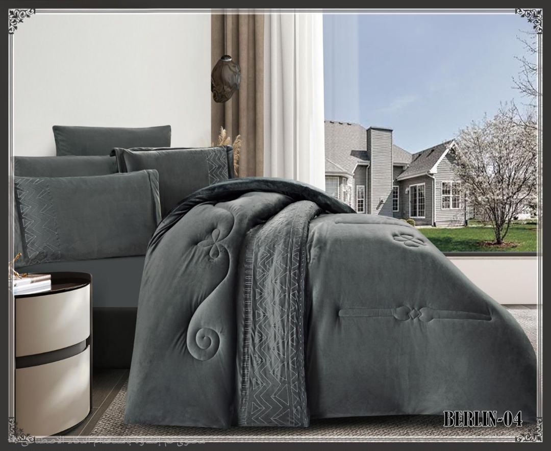gray velvet king size duvet set