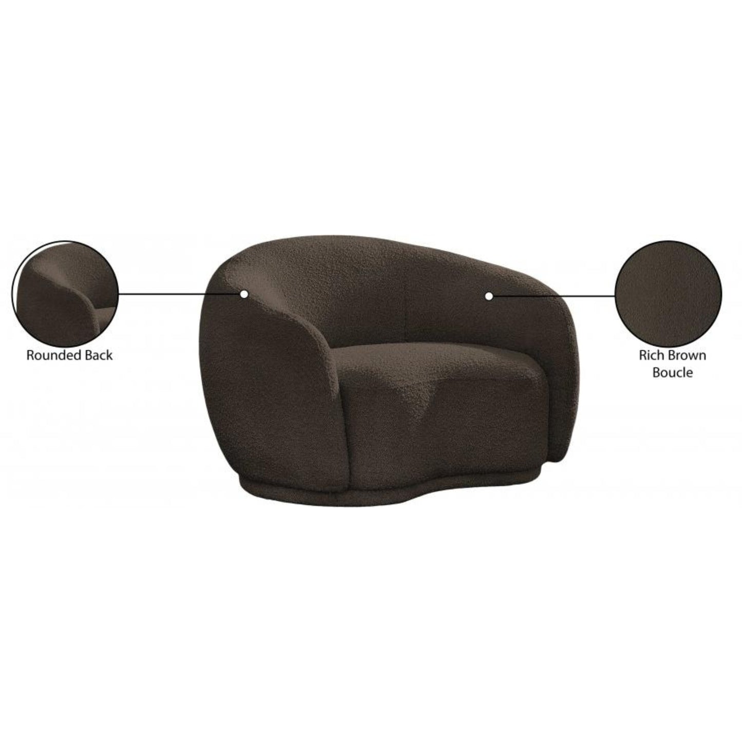 Cozy Boucle Fabric Lounge Chair.