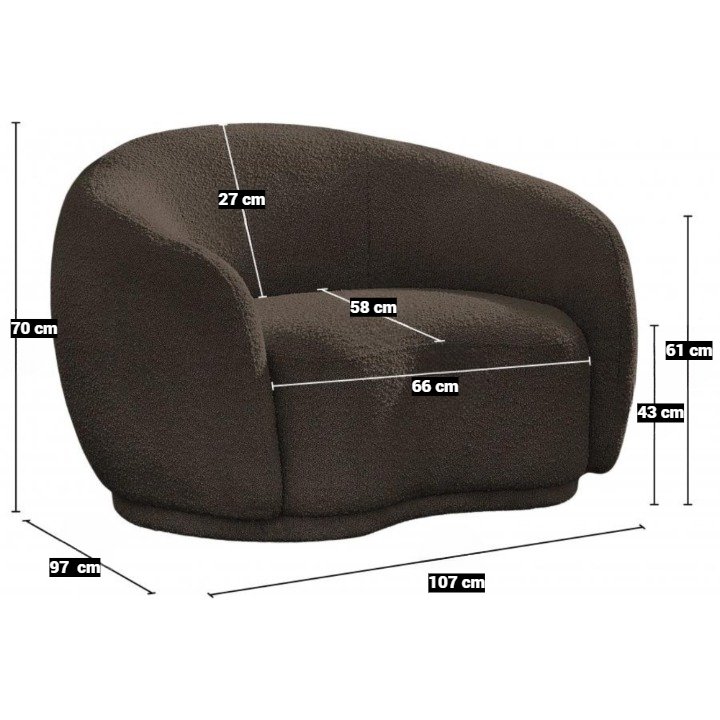 Cozy Boucle Fabric Lounge Chair.