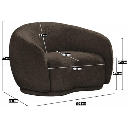 Cozy Boucle Fabric Lounge Chair.