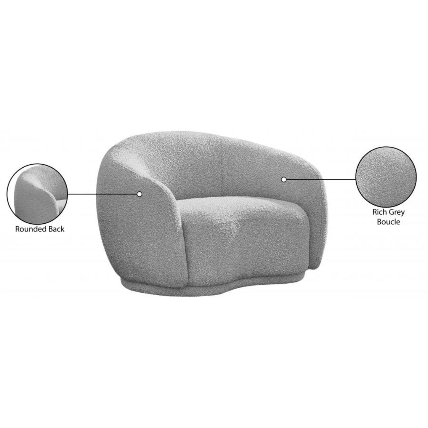 Cozy Boucle Fabric Lounge Chair.