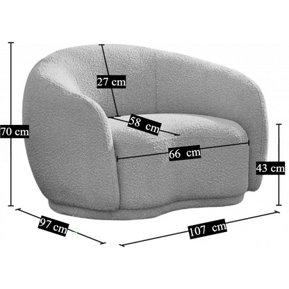Cozy Boucle Fabric Lounge Chair.