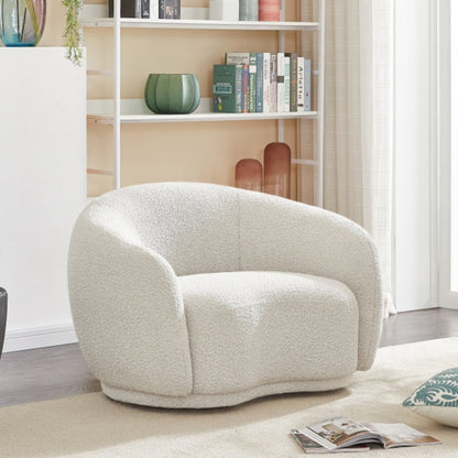 Cozy Boucle Fabric Lounge Chair.