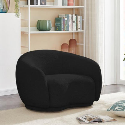 Cozy Boucle Fabric Lounge Chair.