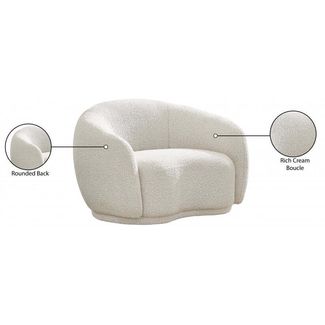 Cozy Boucle Fabric Lounge Chair.