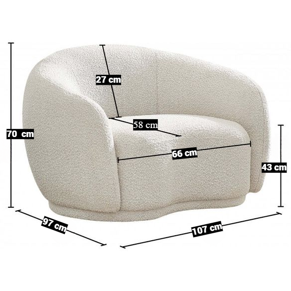 Cozy Boucle Fabric Lounge Chair.