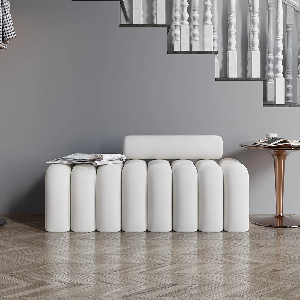Upholstered Fabric Seating Bench.
