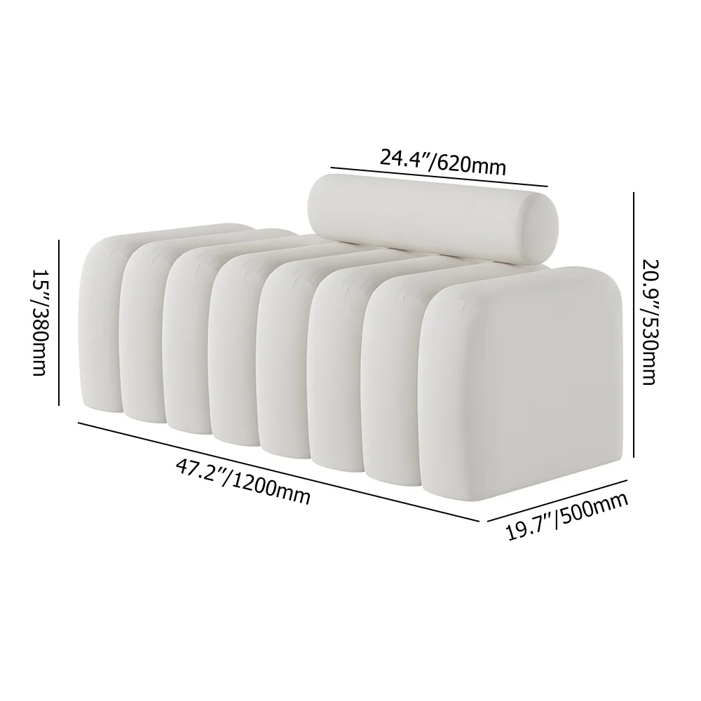 Upholstered Fabric Seating Bench.