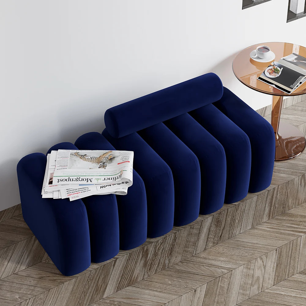 Upholstered Fabric Seating Bench.