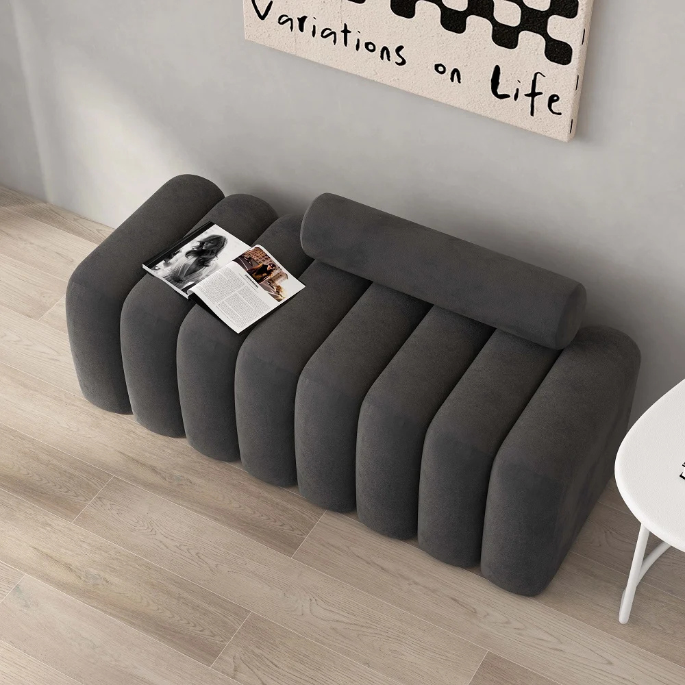 Upholstered Fabric Seating Bench.