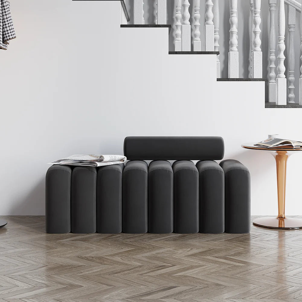Upholstered Fabric Seating Bench.