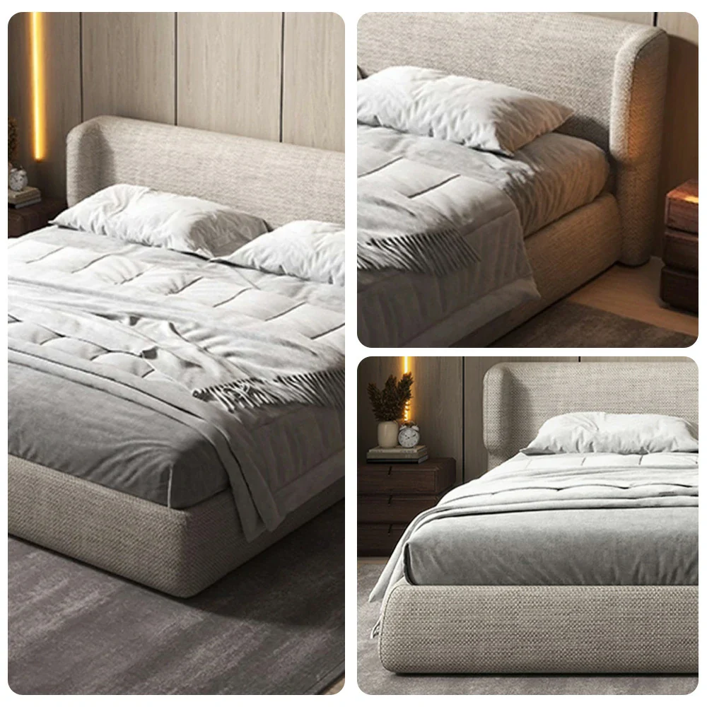 linen bed frame