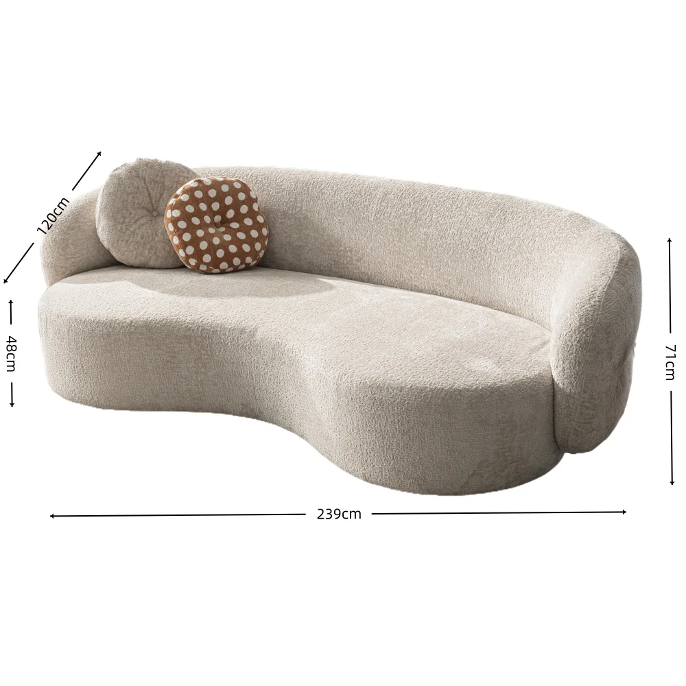 living room curved sofa