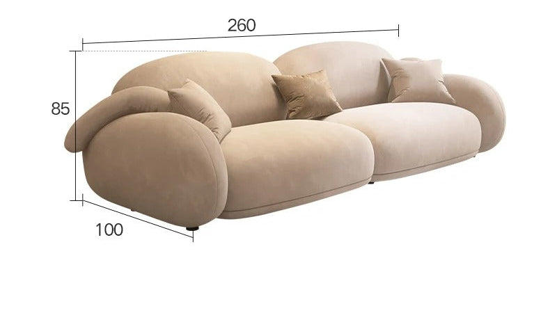 Atlas Living Room Cloud Sofa Fully Upholstered in Velvet.