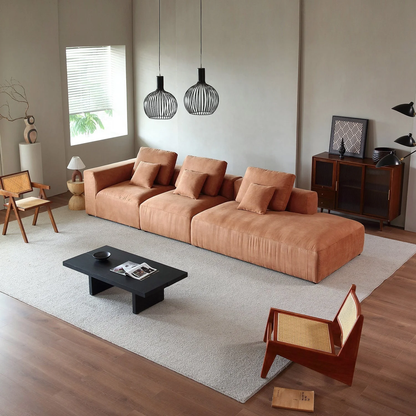 Living room Comfy Couch Featuring One Side Armrest.