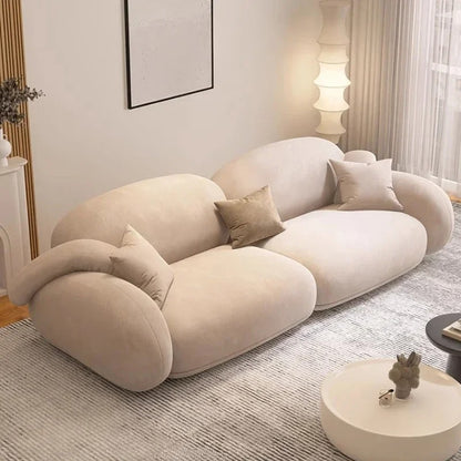 Atlas Living Room Cloud Sofa Fully Upholstered in Velvet.